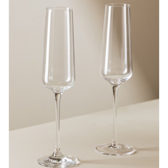 Jogo 2 Tacas 260ml Para Champanhe De Cristal Ecológico Finesse Lartisan